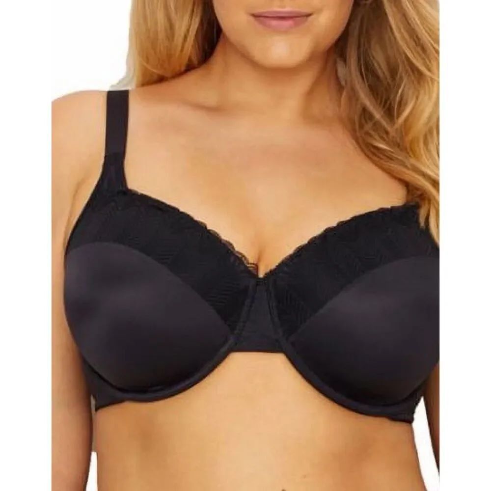 ✨Bali Womens Passion For Comfort Smoothing&Light Lift T-Shirt Black Sz 38C Bra✨